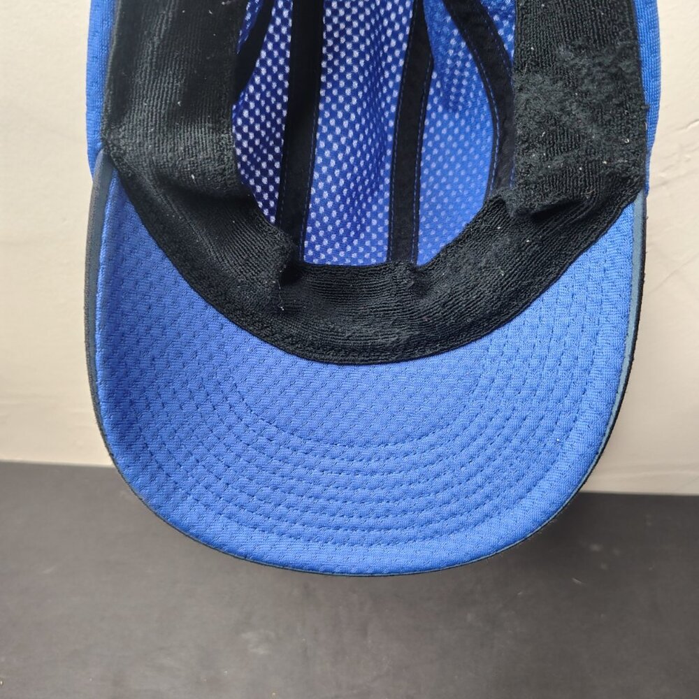 VINTAGE Nike Hat Cap Blue Black Tailwind 7 Panel Mesh Mini Swoosh Running - Picture 9 of 16